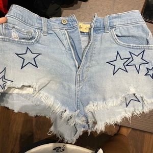 Hollister star jean shorts
